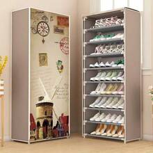1pc Multi-Layer Dustproof Shoe Rack For Home And Dormitory - Free-Standing Easy-Assembly Cabinet With Sturdy Frame, Space-Saving Organizer, Breathable Panels, Keeps Boots, Sneakers, Flats Neatly Arranged In Entryway, Closet, Hallway Or Mudroom; Ideal For Small Apartments, Lightweight, , Anti-Tip Design, Fits Limited Spaces And Clutter, Enhances Room Aesthetics, Protects Shoes From Dust, Preserves Shape, Easy To Clean, Adjustable Shelf Hardware, Assembly Required With Included Tools, Modern Look For Indoor Use, Practical Gift For Dorm Students, Organizes Sports Shoes And Sandals - Multicolor - View 1