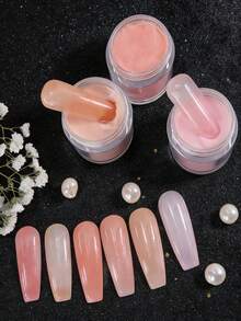 6色亚克力粉套装，裸粉色和白色高光亚克力粉套装，美甲DIY设计，6件套亚克力3D雕塑美甲延长及雕刻，专业聚合物3D亚克力美甲套装，女士/女孩礼物，持久耐用且易于使用 - 彩色 - 查看 3