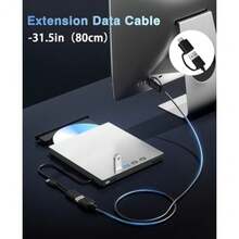 Unidad de Blu ray externa para portátil Blu Ray Burner externa Blueray/dvd para PC USB 3.0 tipo C compatible con unidades de disco BD de 100 G reproductor de DVD Bluray lector de CD compatible con - como en la foto - Ver 6