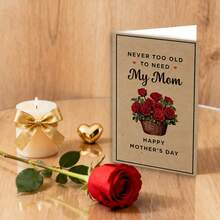 Thiệp chúc mừng Ngày của Mẹ hài hước kèm phong bì, 1 chiếc, Biển trang trí Ngày của Mẹ đầu tiên với bó hoa hồng đỏ, Món quà độc đáo dành cho mẹ và mẹ tương lai, Lý tưởng để chúc mừng bất kỳ dịp nào. - Bộ - Xem 2
