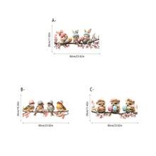 1 pieza Pegatina de vidrio para decoración de Pascua, hecha de película de vinilo estático con diseño lindo de erizo y pájaro, pegatina de vidrio removible para escaparate de tienda y decoración de vacaciones de Pascua - Multicolor - Ver 13