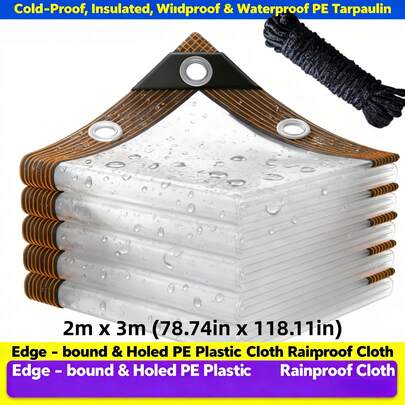 This Clear Waterproof Tarpaulin Is An Essential Protective Accessory For RV Awning Extensions. The Tent Enclosure Membrane Featuring Windproof, Rainproof And Weather-Resistant Properties, Which Can Easily Cope With The Changeable Outdoor Weather Conditions.