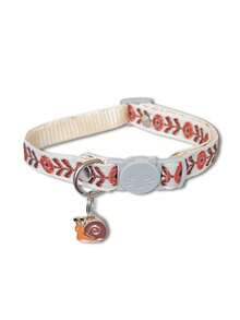 1pc Pet Collar With Embroidered Floral Pattern, Cartoon Pendant & Bell, Kitten/Puppy Neck Decoration Collar - Multicolor - View 10