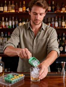 1pc Summer Ice Maker Set, 34/68 Capacity One-Touch Release With Scoop Storage Box, Suitable For Kitchen, Home, Catering, Camping, Picnic - Multicolor - View 5