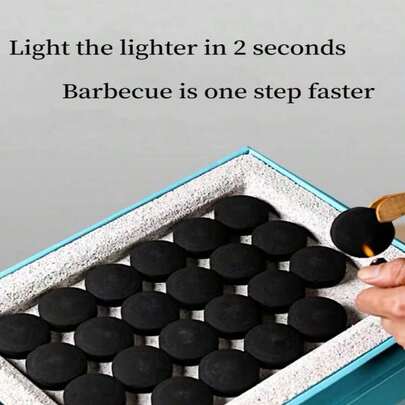 60pcs Rapid Ignition Charcoal Tablets, Suitable For Incense, Arabian Spices, Smokeless Charcoal, Applicable For Home Burning, Barbecue, Indoor Fireplace, Outdoor Camping And Tea Brewing