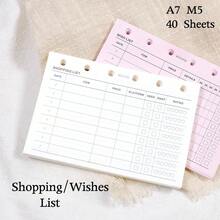 40 tờ giấy thay thế rời A6/A7/M5 cho sổ planner, danh sách đánh giá, chi tiết, cấp độ, danh sách mua sắm, danh sách mong muốn, đồ dùng tổ chức nhà cửa & văn phòng, dụng cụ học tập - Danh sách mong muốn - Xem 2