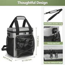 Insulated Golf Cart Cooler 12-Can Leakproof Soft Cooler Bag Suitable for Golf Push Cart - plata - Ver 5