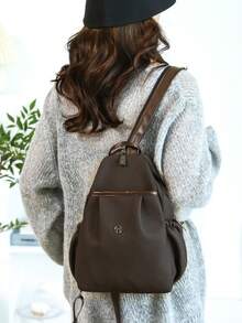 Zaino vintage antifurto in pelle PU da donna; Borsa multifunzionale di moda per uso quotidiano; Borsa da viaggio leggera con più tasche; Zaino minimalista di grande capacità adatto a studenti, infermiere, insegnanti, professionisti, viaggi, pendolarismo, shopping, ufficio, appuntamenti, escursioni, allenamento, lavoro, regalo di compleanno, regalo per le vacanze - Multicolore - Visualizzare 11