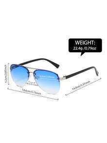 Fashionable Versatile Double-Bridge Fashion Glasses, Minimalist Streamlined Temples, , Suitable For Street Style, Gatherings, Vacation, And Commuting - Multicolor - View 3