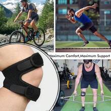 1pc Compression Elastic Patella Knee Brace, Suitable For Running, Cycling, Fitness, Provides Knee Joint Protection - Black - View 1