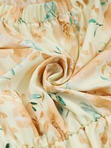 Women's Floral Print Off-Shoulder Loose Vacation A-Line Mini Dress - Yellow - View 7