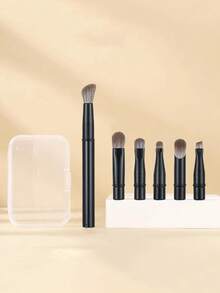 6pcs Replaceable Eyeshadow Brush Set. Boxed Set Includes Eyeshadow Brush, Eyebrow Brush, Nose Highlighter Brush. These Makeup Brushes Are Detachable And Brush Heads Can Be Replaced. Includes Pocket Brush, Portable Contour Brush, Concealer Brush And Eyeshadow Brush. - Multicolor - View 9