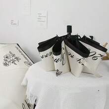 Fashion French Letter Rose 8-Rib Reinforced Black Coating Umbrella, Anti-UV Sun & Rain Dual-Use - Alphabet Rose Series - View 6