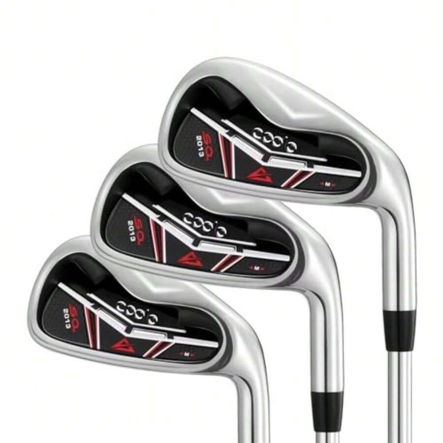 Golf Iron Set Standard and Extended Length Options for Tall Golfer Designed for Forgiveness and Ease to Use Men and Women Right Handed - Negro - Ver 1