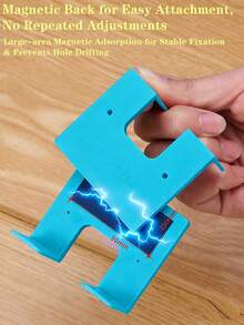 2pcs Blue Hinged Mounting Plates With Strong Magnets, 2mm Door Gap Locator, Hinge Installation Assist Tool - 42 - View 3