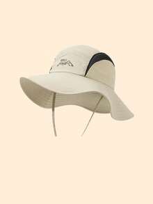 1pc Kids Large Brim Sun Protection Fishing Hat, Summer Boys Girls Outdoor Sports Casual Beach Hat, UV Protection Wide Brim Sun Hat - 1PC - View 9