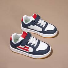 1 Pair 2026 New Children's Hook And Loop Sneakers, Casual Kids Shoes With Both Fashionable Design And Practicality - Burgundy - View 8