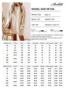 Acelitt Vestido de suéter de hombros caídos con textura de punto de unicolor albaricoque sobredimensionado para mujer, otoño/invierno - Albaricoque - Ver 6