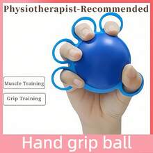 5-Ring Silicone Grip Ball – Boost Hand Strength & Flexibility - Blue - View 1