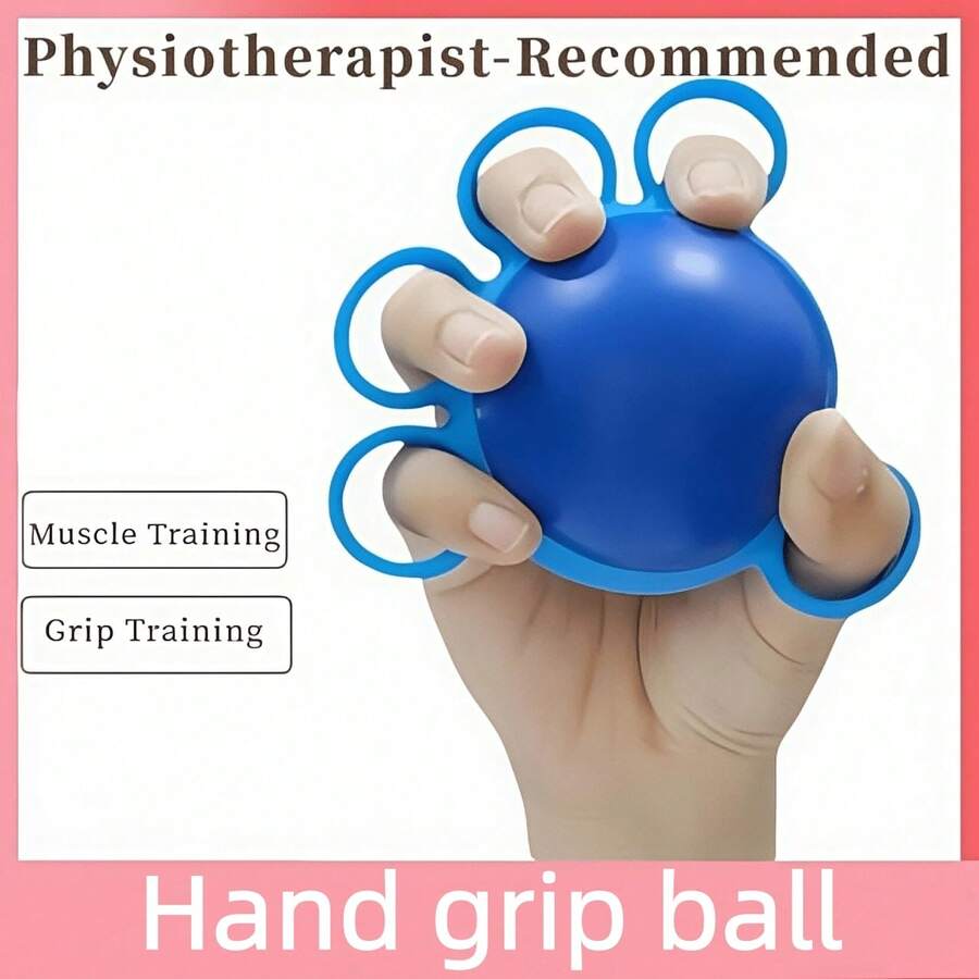 5-Ring Silicone Grip Ball – Boost Hand Strength & Flexibility - Blue - View 1