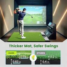 Golf Hitting Mat with Ball Tray 5x4/ 6x4 ft 26mm/ 31mm Thick Pro and Elite Turf with Swing Path Line Premium Golf Practice Mat for Indoor and Outdoor Swing Chipping Training - Césped PRO de 6*4 pies – 26 mm - Ver 3