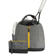 AYRES Tennis Backpack - Spacious Womens Tennis Padel and Pickleball Bag Quick-Access Racket Compartment Fits 2 Designer Tennis Bag Water-Resistant and Easy To Clean Makeup Pouch Included - Gris - Ver 1