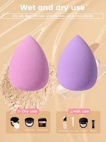 5PCS Makeup Sponges+1pc Mini Makeup Sponges - Multicolor - View 2