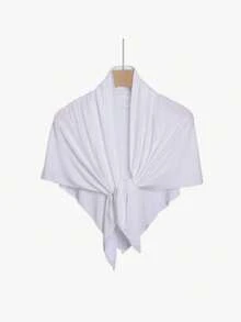 1pc Women's Soft & Comfortable Brown Jersey Hijab, Easy To Wear Muslim Headscarf - Multicolor - View 5