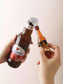 Abridor de botellas personalizado con imán para refrigerador, imán para refrigerador personalizado con forma de botella de vino, imán para refrigerador personalizado con fotos, muy adecuado como recuerdos de boda, artículos promocionales. - Multicolor - Ver 5