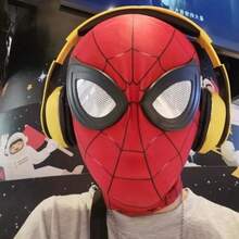 Spider-Man Cosplay Mask, Cute & Funny Adult Size In Stock, Miles Morales Mask - Red - View 7