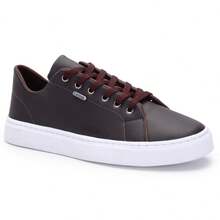 Basic Casual Sneakers With Eyelets, Lace-Up Closure, Perfect For Everyday Wear At Home, Office, Parties, And Vacations – Timeless. - Rust Brown - View 2