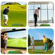 Golf Practice Mat Golf Hitting Mat for Swing Putting and Chipping Portable Golf Training Mat Indoor/Outdoor Dual-Turf/Tri-Turf Golf Mat with 8 Tees - Césped doble 23,6 x 15,8 pulgadas - Ver 8