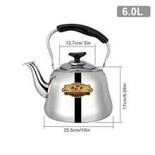 Stainless Steel Whistling Tea Kettle - Mirror Polished, Foldable Handle, Fast Boiling, 1L-6L Capacity, Suitable For Home And Restaurant Use - Silver - View 10