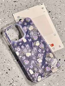 1个新款时尚冰川图案梦幻紫色花朵和兔子印花手机壳，兼容 11/12/12 Pro、13/14/15、13 Pro/14 Pro/15 Pro、12 Pro Max/13 Pro Max/14 Pro Max/15 Pro Max、16、16 Pro、16 Pro Max、17、17 Pro、17 Pro Max，时尚保护壳，送给女朋友、闺蜜、情侣的独特礼物，生日礼物 - 彩色 - 查看 4