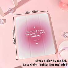 Slogan 1pc Coquette Pink Bible Quote Multi-Angle Stand Shockproof Tablet Case With Auto Sleep/Wake,Protective Cover With Pen Slot Compatible With Pro/Air/Compatible With Samsung Galaxy A9/S9/S7/S10+/Compatible With XIAOMI Pad5/6/7 - Multicolor - View 10