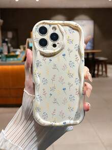 奶油色纹理波浪边亮面油彩碎花图案防摔手机壳，兼容 17 Pro/17 Air/17/17 Pro Max/16/11/16 Pro/16 Plus/16 Pro Max/16 e/15 Pro Max/13/14/12/XS/XR/7G/8P，兼容三星 Galaxy A17/A07/S25/S25 Plus/S25 Ultra/A16/A36，兼容小米 11/12 Pro/12/12 X/13 Pro/14 Pro/15 Pro，兼容 Redmi 10/9/Note9/12c/Note11 Pro/Note8 Pro - 彩色 - 查看 5