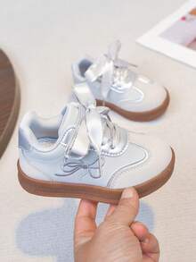 1双女童灰色休闲运动鞋，公主风软底薄底运动鞋，儿童春秋新款 - 灰色 - 查看 8