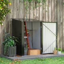 Garden Shed, 1 X 1 M, Metal, 0.92 M², Galvanized Steel, Dark Grey - Dark Grey - View 1
