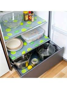 Waterproof Fridge Mat - Moisture-Proof, Skid-Proof, Washable, Reusable, 2 Patterns To Choose From, Made Of EVA Material, Can Be Freely Cut To Fit Different Sizes, Suitable For The Internal Shelves Of The Refrigerator, Kitchen Cabinets, Drawers, Etc., To Keep The Home Storage Area Clean And Tidy. - Multicolor - View 8