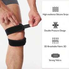 1pc Compression Elastic Patella Knee Brace, Suitable For Running, Cycling, Fitness, Provides Knee Joint Protection - Black - View 5