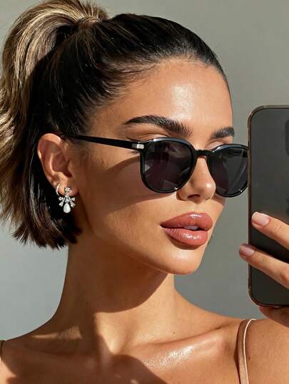 1 Pair Classic Elegant Framed Glasses For Women And Men, Suitable For Summer Beach, Outdoor, Travel, Collegiate Style, Back To School Season