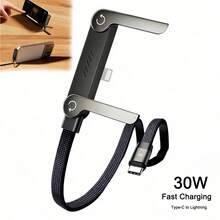 240W Fast Charging Data Cable With Phone Holder, 90° Bend, 360° Rotation, Multi-Angle Adjustment, Braided Cable, Compatible With Apple 17, Gaming Phones, 240W Charging Cable With Holder Compatible With Apple 17, Tablets, And Fast Charging For Gaming Phones Compatible With IPhone 17, 17 Pro Max, 16, 16 Plus, 16 Pro, 16 Pro Max, Compatible With Redmi, Compatible With OnePlus Charger Travel Type C - Multicolor 3 - View 8