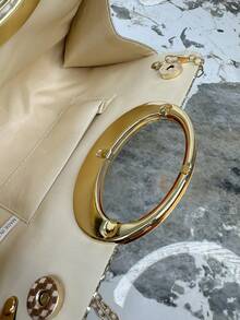 Women's Sequin Evening Clutch Bag, Sparkling Sequin Decor Square Handbag With Round Handle, Glamorous Shiny Tote Bag, Ideal For Pairing With Evening Gowns, Dresses, Cocktail Dresses For Formal Events, Parties, Weddings, Galas, An Excellent Holiday Gift For Women - Gold - View 11