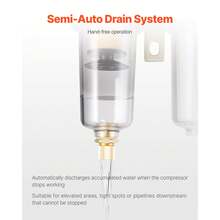 Air Compressor Filter Regulator Lubricator (FRL), 3/8" NPT Air Compressor Water Separator, Semi-Auto Drain Air-Drying System With 5μm Brass Filter Element, 145PSI Max Working Pressure, Poly Bowl - Double Unit 3/8 Npt 5UM - View 4