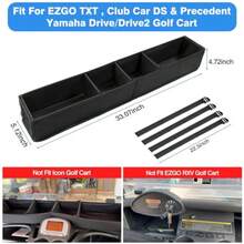 No-Drilling Required Golf Cart Front Inner Basket Dash Storage/Tray Organizer for EZGO TXT Club Car DS and Precedent  Drive/Drive2 Golf Cart Foldable and Durable Golf Cart Storage Basket - como en la foto - Ver 4