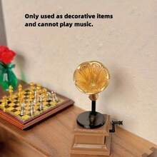 1 pieza Decoración de gramófono amarillo, modelo de gramófono mini retro para micropaísaje - Modelo de escena de juego mini 1:6 1:12 - Accesorio de casa de muñecas, modelo decorativo multifuncional con disco, mini regalo, adorno exquisito, modelo de decoración de escritorio, adecuado para decoración de micropaísaje DIY, accesorio de casa de muñecas, decoración de habitación, adorno de escritorio, mini juguete, accesorio de escritorio de oficina, decoración de dormitorio, decoración de sala de estar, decoración de mesita de noche, regalo personalizado - A - Ver 6