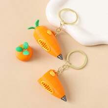 Easter Carrot Keychain, ABS Plastic With Metal Key Ring, Simulation Carrot Shape, Dual Use As Writing Pen And Keychain Portable Practical Easter Egg Stuffers, Ideal Easter Gifts Easter Toys Easter Basket Stuffers Easter - Multicolor - View 6