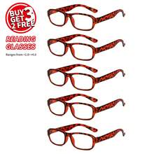 5 Pairs Fashionable Reading Glasses, Women And Men With A Degree Range Of+1.0 To+4.0, Suitable For Reading, Office, Leisure And Other Scenarios. Retro Contrasting Rectangular Classic Frame, High-Definition Lenses, Frame With Red-Brown Leopard Print Pattern, Paired With Solid Color To Instantly Break The Monotony, Elegant Accessories - 彩色 - 查看 17