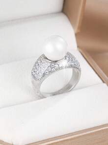 1枚镶嵌奢华水钻的时尚闪亮戒指，适合作为礼物、参加派对和日常佩戴。 - 戒指 - 查看 4