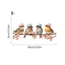 1 pieza Pegatina de vidrio para decoración de Pascua, hecha de película de vinilo estático con diseño lindo de erizo y pájaro, pegatina de vidrio removible para escaparate de tienda y decoración de vacaciones de Pascua - Multicolor - Ver 14